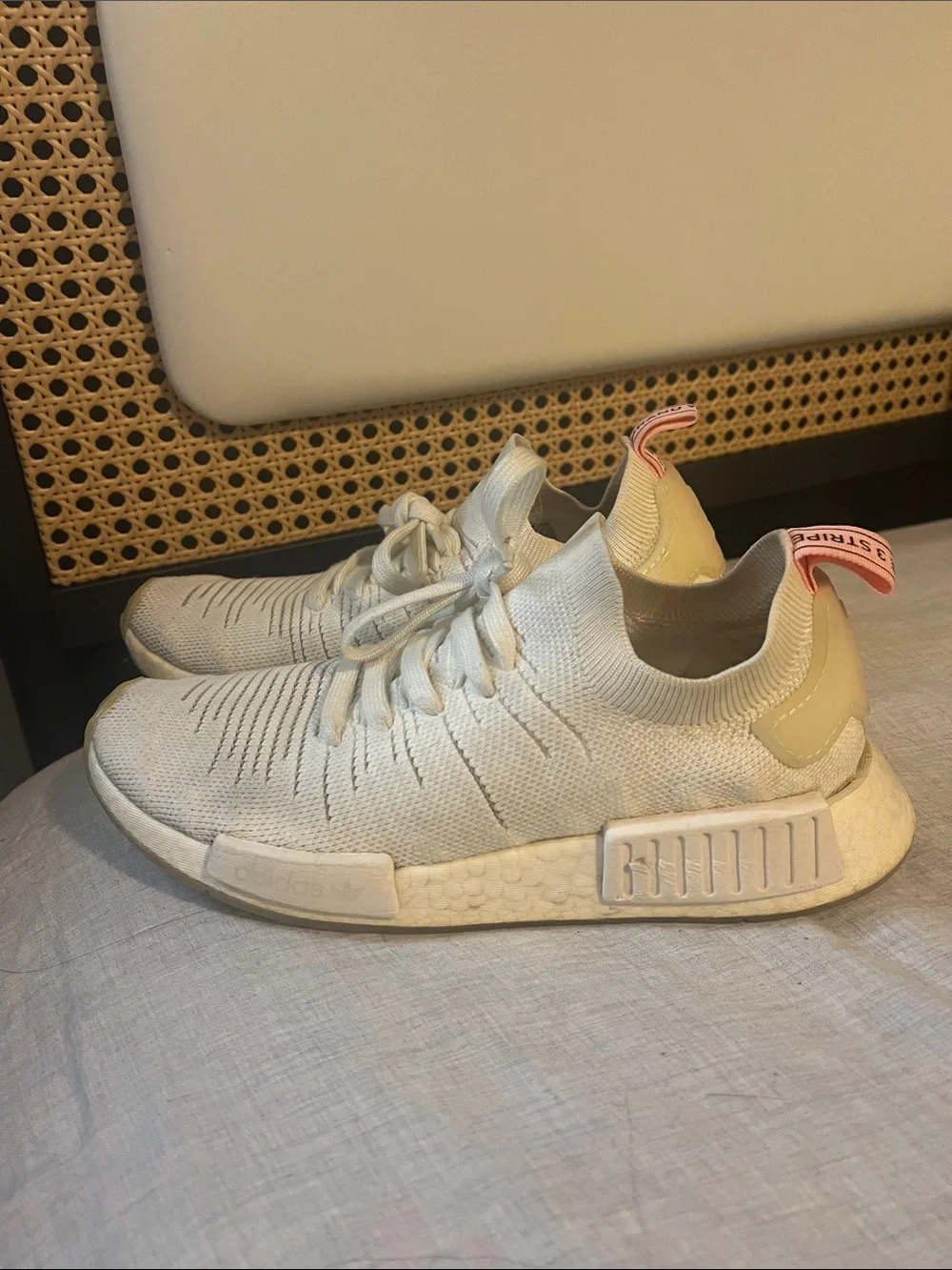 adidas Women’s Knit Slip-On Sneakers in Off-White